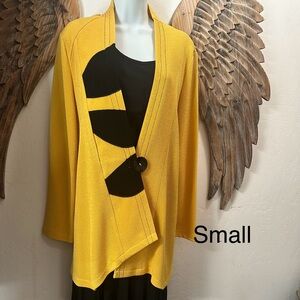 Elegant Yellow and Black Women's Cardigan